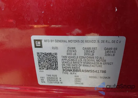 2021 Chevrolet Blazer Fwd 1Lt from USA, damaged, VIN 3GNKBBRA5MS541786